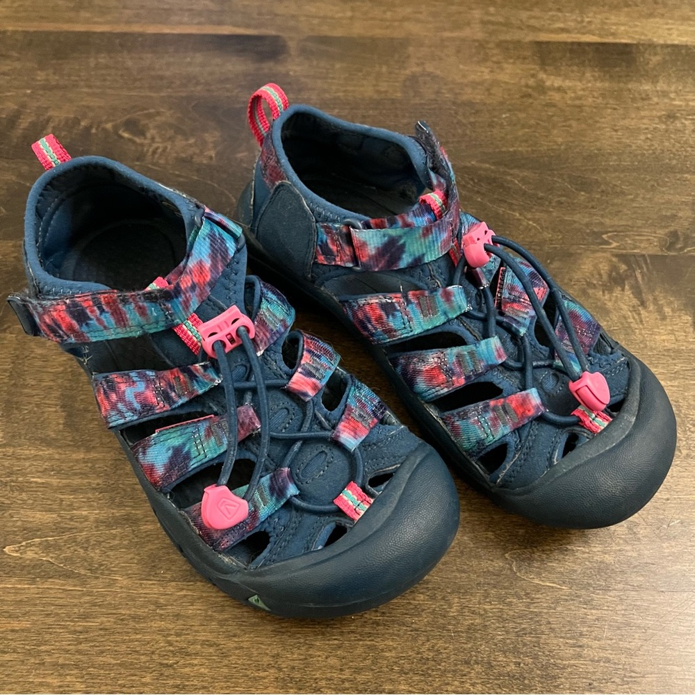 Kids Keen Newport H2 Waterproof Sandals Blue Pink Purple size 3 US
